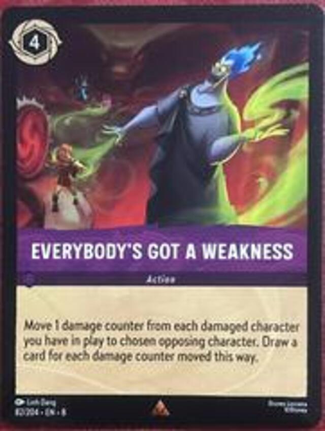 Disney Lorcana: Reign Of Jafar RARE Everybody's Got A Weakness #82/204