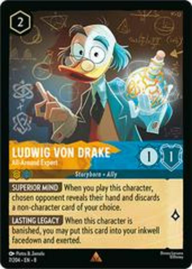 Disney Lorcana: Reign Of Jafar RARE Ludwig Von Drake - All Around Expert #7/204
