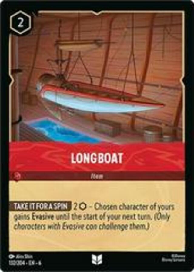 Disney Lorcana: Azurite Sea UNCOMMON FOIL Longboat #132/204