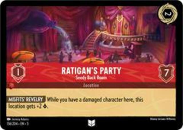 Disney Lorcana: Shimmering Skies UNCOMMON Ratigan's Party - Seedy Back Room #136/204
