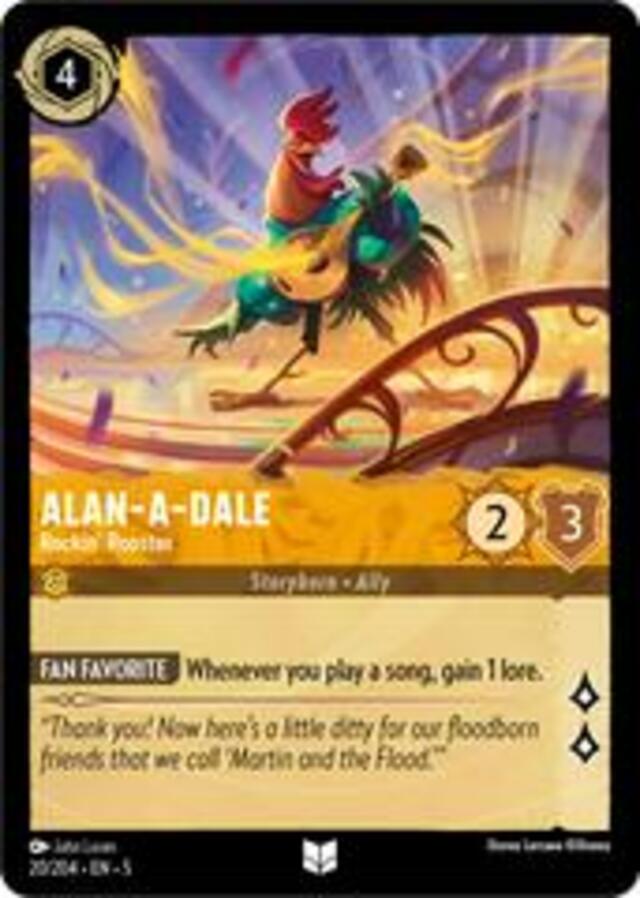 Disney Lorcana: Shimmering Skies UNCOMMON ALAN A Dale - Rockin Rooster #20/204