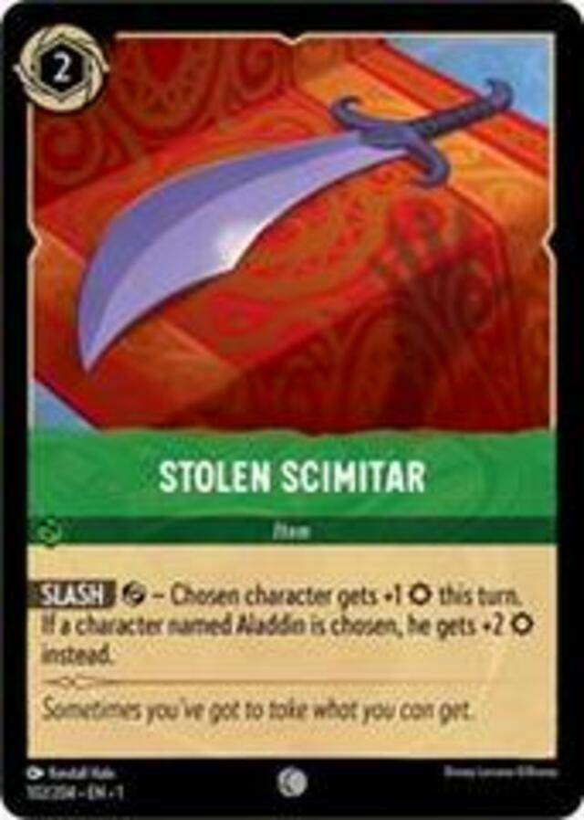 Disney Lorcana: The First Chapter COMMON Stolen Scimitar #102/204