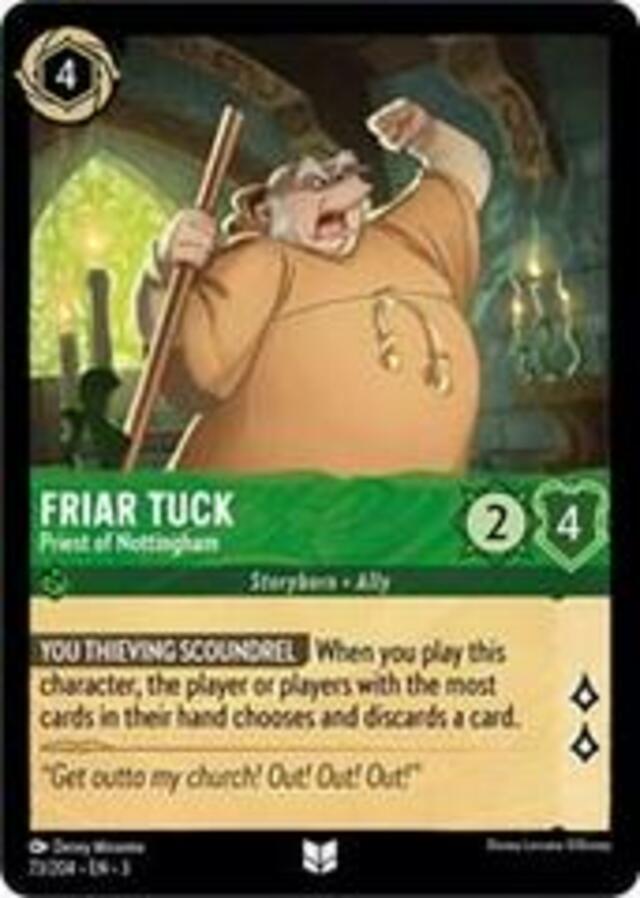 Disney Lorcana: Into The Inklands UNCOMMON Friar Tuck - Priest Of Nottingham #73/204