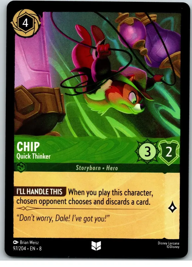 Disney Lorcana: Reign Of Jafar UNCOMMON Chip - Quick Thinker #97/204