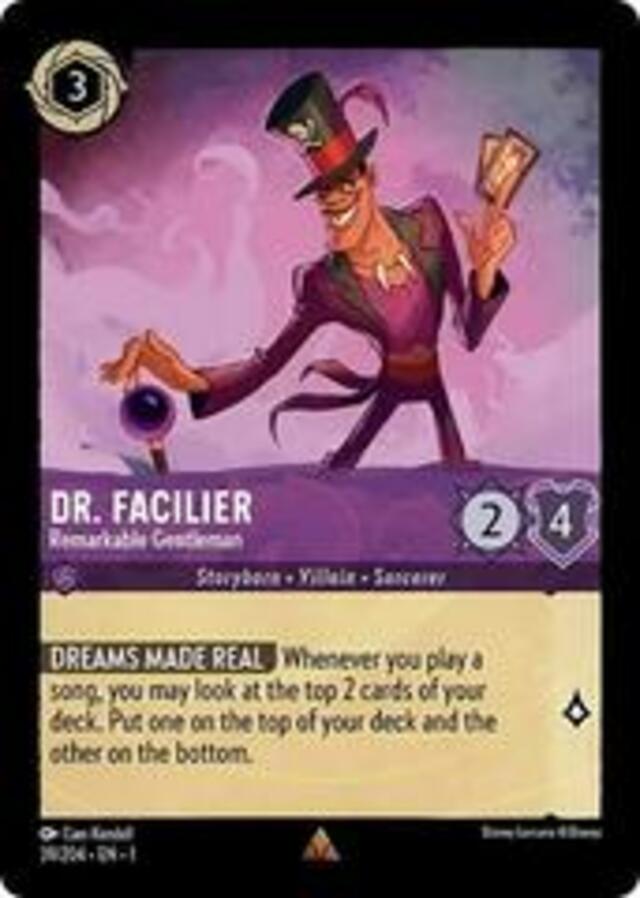 Disney Lorcana: The First Chapter RARE FOIL Dr. Facilier - Remarkable Gentleman #39/204