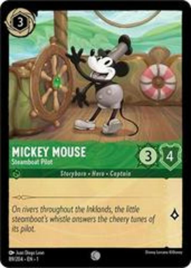Disney Lorcana: The First Chapter COMMON FOIL Mickey Mouse - Steamboat Pilot #89/204