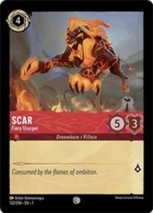 Disney Lorcana: The First Chapter COMMON FOIL Scar - Fiery Usurper #122/204