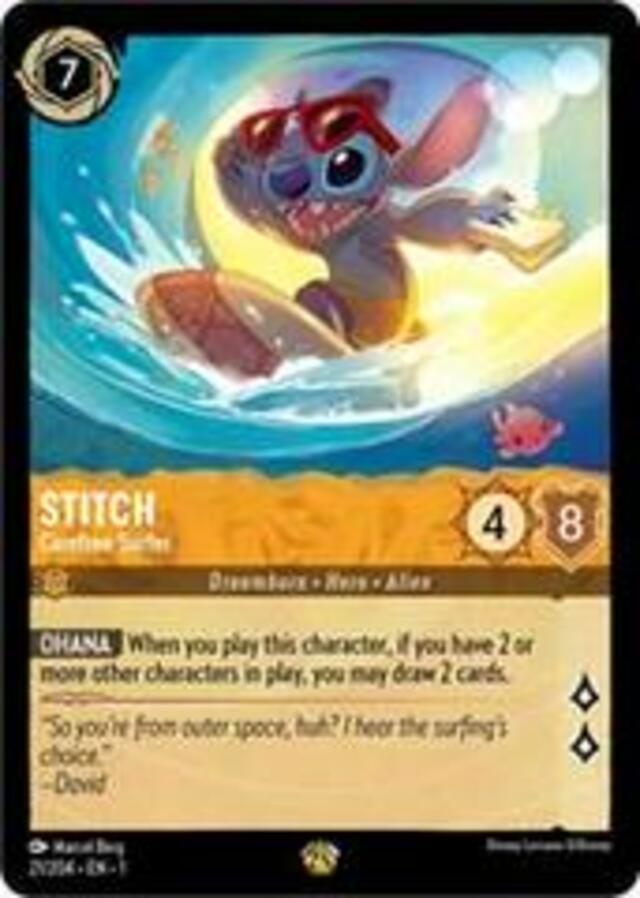 Disney Lorcana: The First Chapter LEGENDARY Stitch - Carefree Surfer #21/204