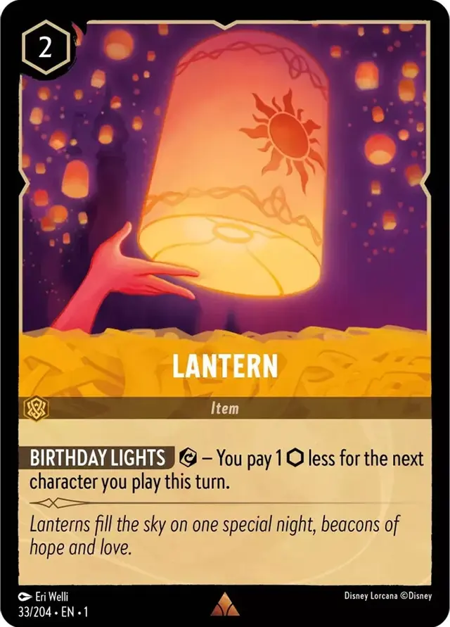 Disney Lorcana: The First Chapter RARE FOIL Lantern #33/204