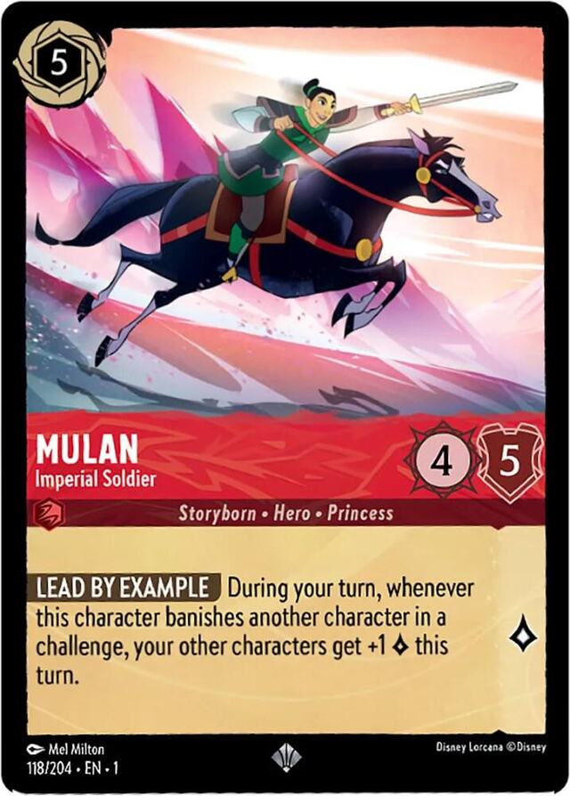 Disney Lorcana: The First Chapter SUPER RARE Mulan - Imperial Soldier #118/204