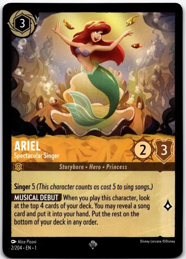 Disney Lorcana: The First Chapter SUPER RARE Ariel - Spectacular Singer #2/204