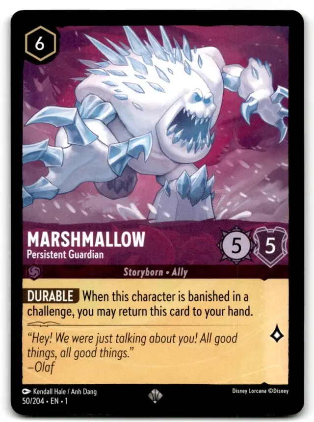Disney Lorcana: The First Chapter SUPER RARE Marshmallow - Persistent Guardian #50/204