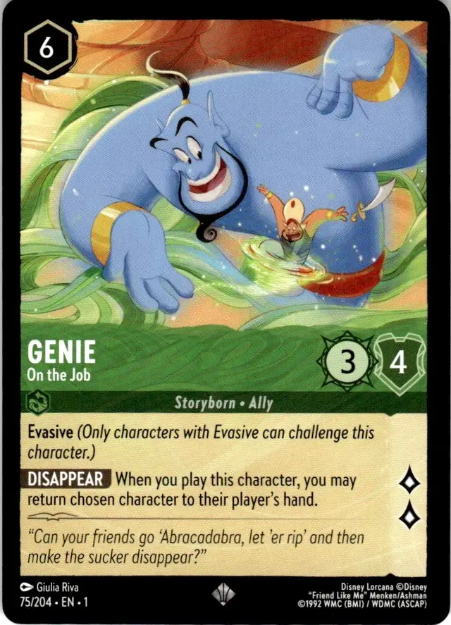 Disney Lorcana: The First Chapter SUPER RARE Genie - On The Job #75/204