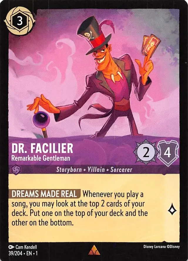 Disney Lorcana: The First Chapter RARE Dr Facilier - Remarkable Gentleman #39/204