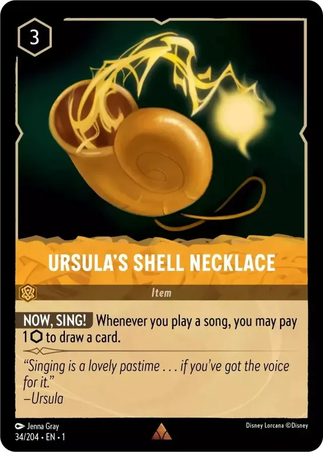 Disney Lorcana: The First Chapter RARE Ursula's Shell Necklace #34/204