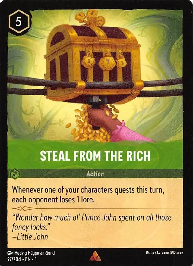 Disney Lorcana: The First Chapter RARE Steal From The Rich #97/204
