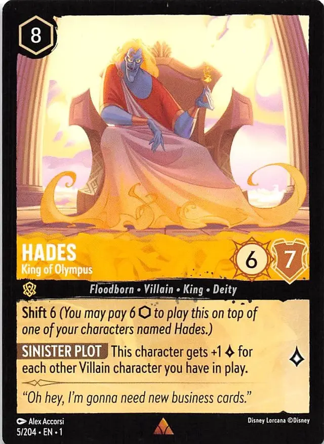 Disney Lorcana: The First Chapter RARE Hades - King Of Olympus #5/204