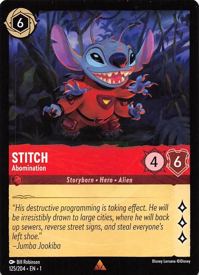 Disney Lorcana: The First Chapter RARE Stitch - Abomination #125/204