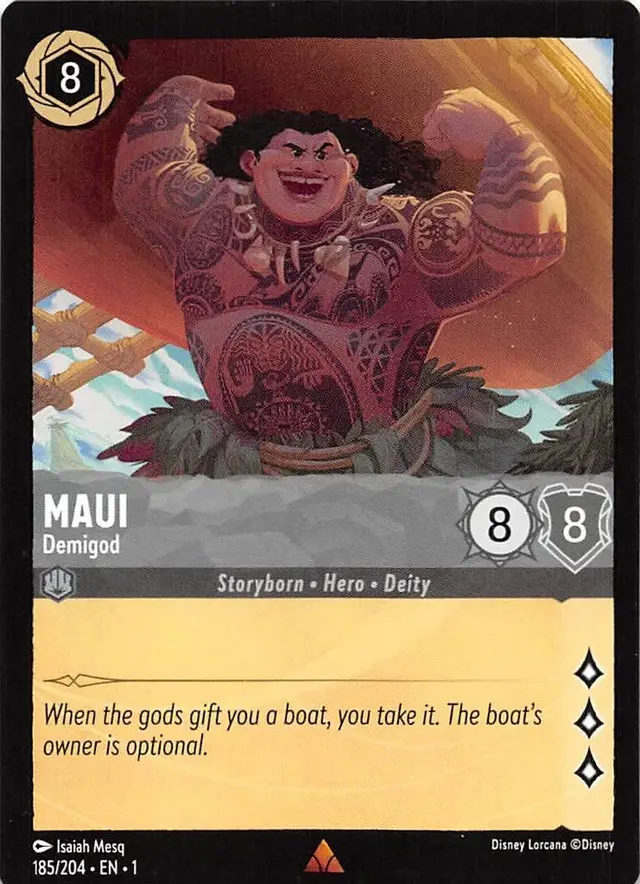 Disney Lorcana: The First Chapter RARE Maui - Demigod #185/204