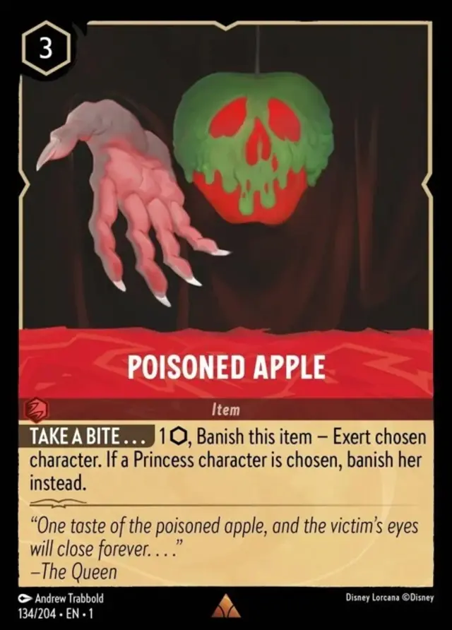 Disney Lorcana: The First Chapter RARE Poisoned Apple #134/204