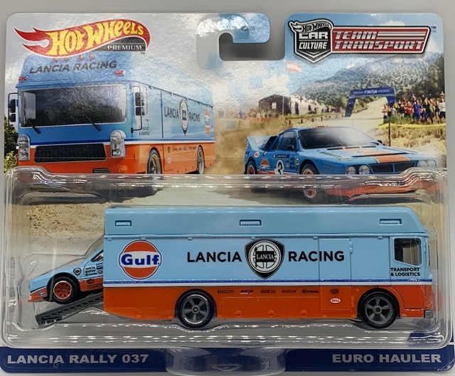 Hot Wheels Car Culture Team Transport - #26 - Gulf Gas Lancia Rally 037 & Euro Hauler