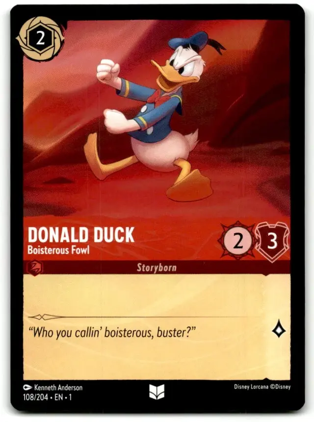 Disney Lorcana: The First Chapter UNCOMMON Donald Duck - Boisterous Fowl #108/204