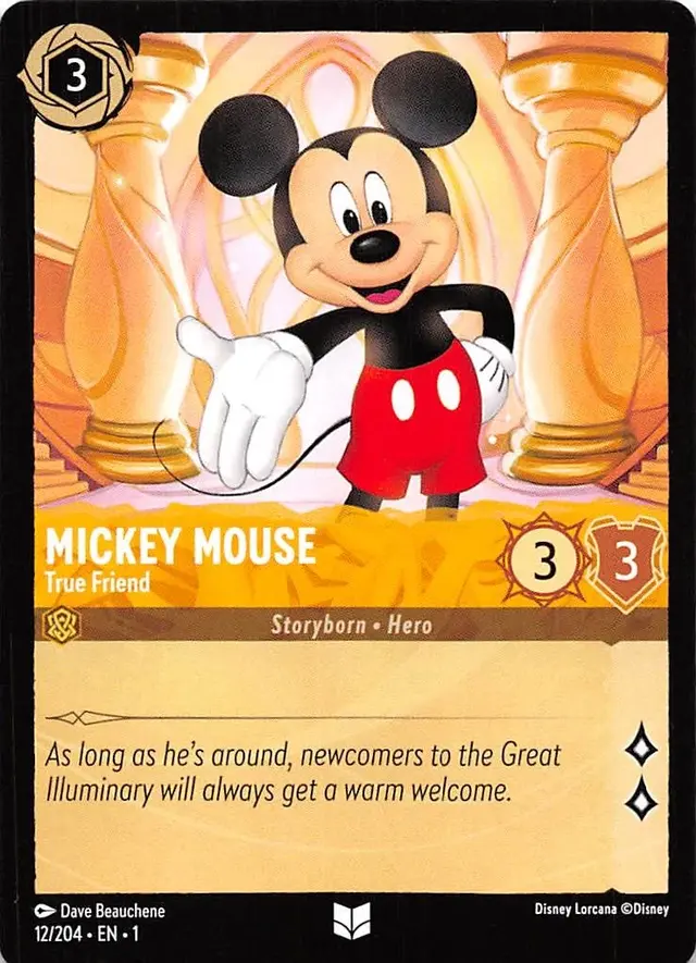 Disney Lorcana: The First Chapter UNCOMMON Mickey Mouse - True Friend #12/204
