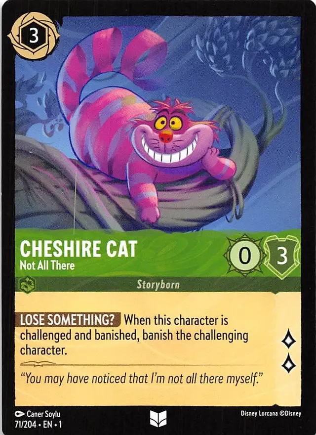 Disney Lorcana: The First Chapter UNCOMMON Cheshire Cat - Not All There #71/204