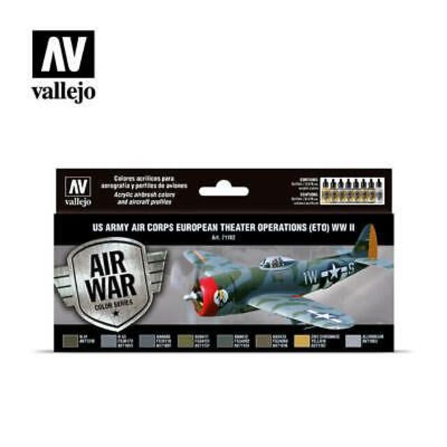 Vallejo Model Air 8 Colours Set US Army Air Corps European Theater Op. (ETO) WWII