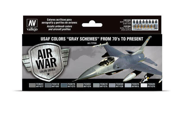 Vallejo Model Air USAF / 8 Colours set USAF Colors Grey Schemes from 70’s to present