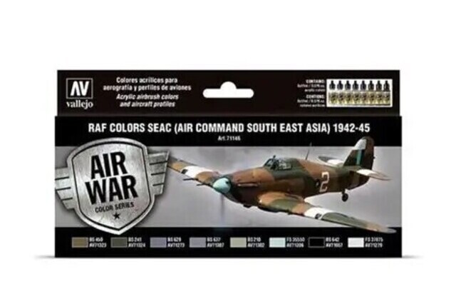Vallejo Model Air RAF / 8 Colours set Seac (Air Command South East Asia) 1942-45