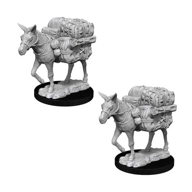 Wizkids Deep Cuts Unpainted Miniatures-Pack Mules