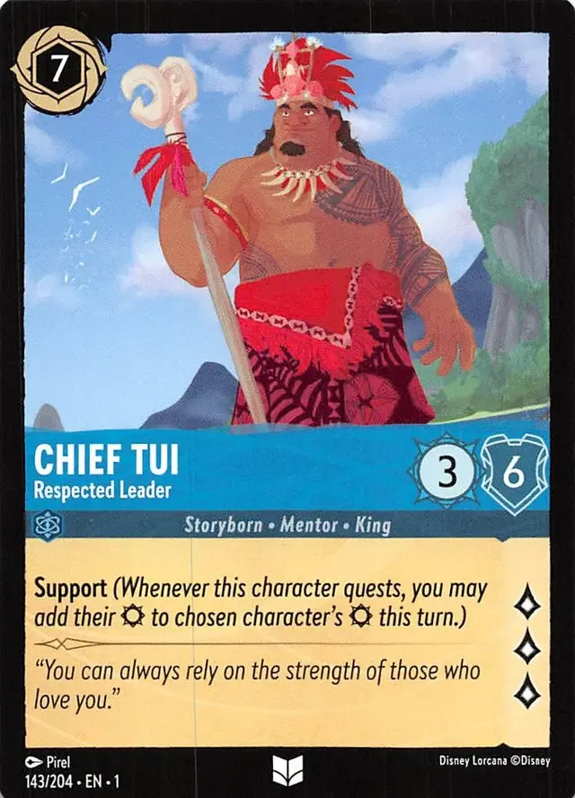 Disney Lorcana: The First Chapter UNCOMMON Chief Tui - Respected Leader #143/204