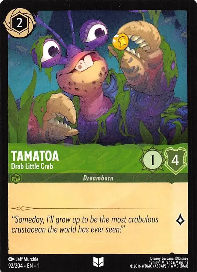 Disney Lorcana: The First Chapter UNCOMMON Tamatoa - Drab Little Crab #92/204