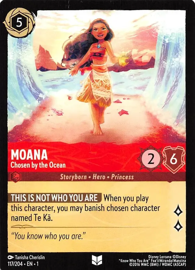 Disney Lorcana: The First Chapter UNCOMMON Moana - Chosen By The Ocean #117/204