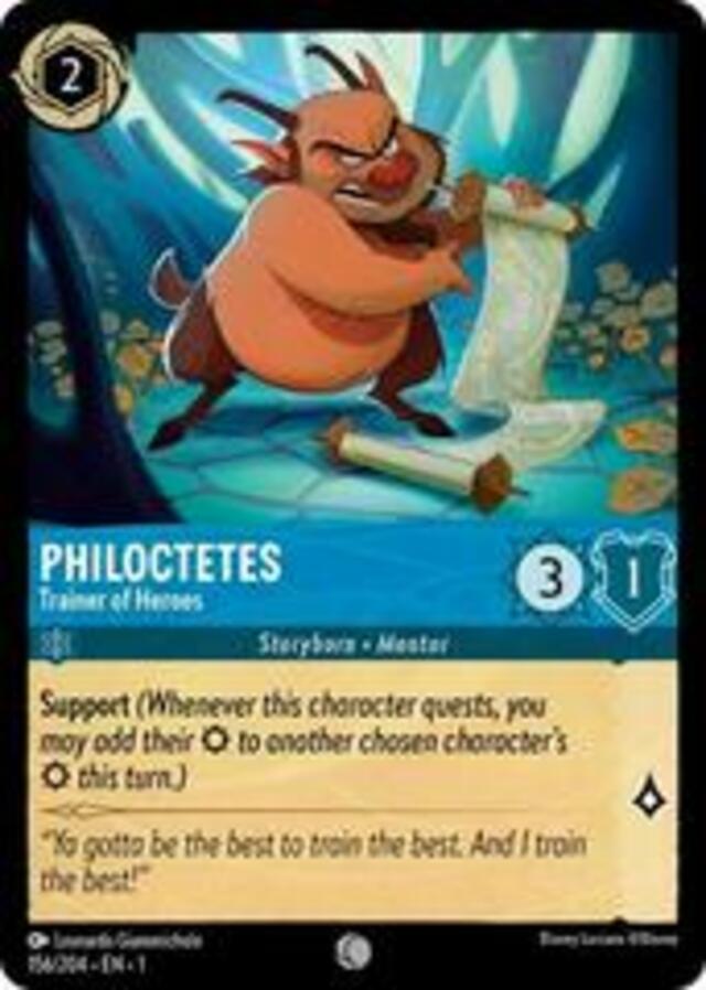 Disney Lorcana: The First Chapter COMMON FOIL Philoctetes - Trainer Of Heroes #156/204