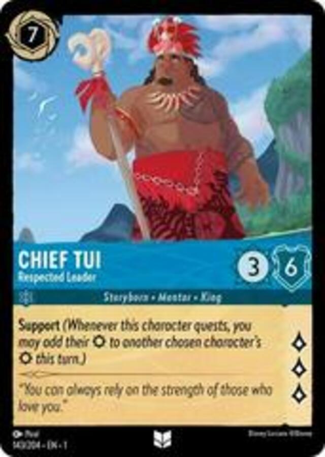 Disney Lorcana: The First Chapter UNCOMMON FOIL Chief Tui - Respected Leader #143/204