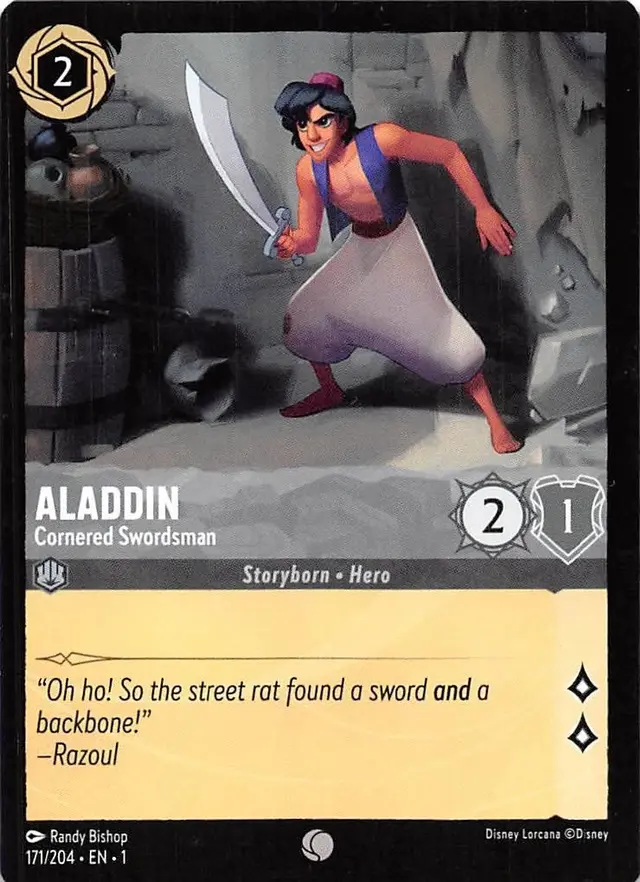 Disney Lorcana: The First Chapter COMMON Aladdin - Cornered Swordsman #171/204