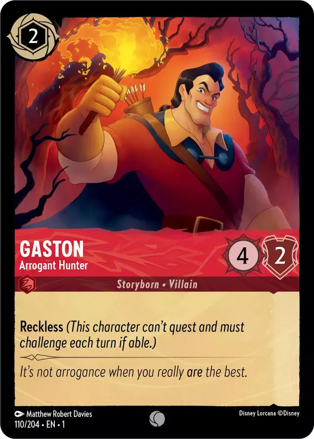 Disney Lorcana: The First Chapter COMMON Gaston - Arrogant Hunter #110/204