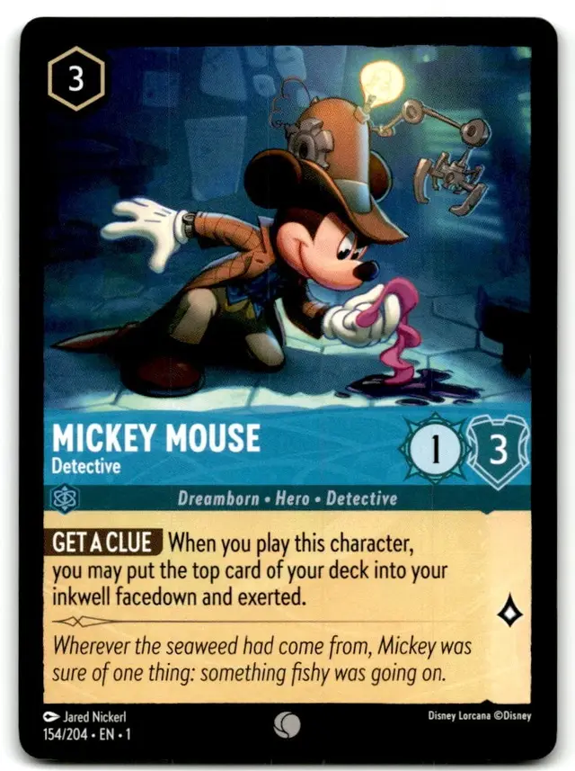 Disney Lorcana: The First Chapter COMMON Mickey Mouse - Detective #154/204