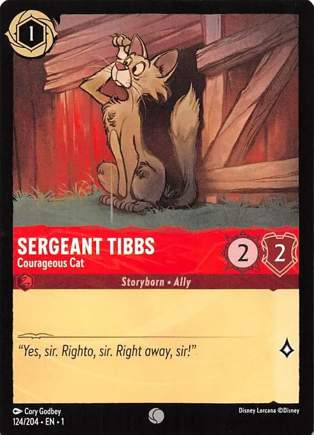 Disney Lorcana: The First Chapter COMMON Sergeant Tibbs - Courageous Cat #124/204