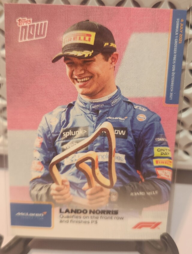 Topps Now 2021 Lando Norris Qualifies Front Row - Austrian GP