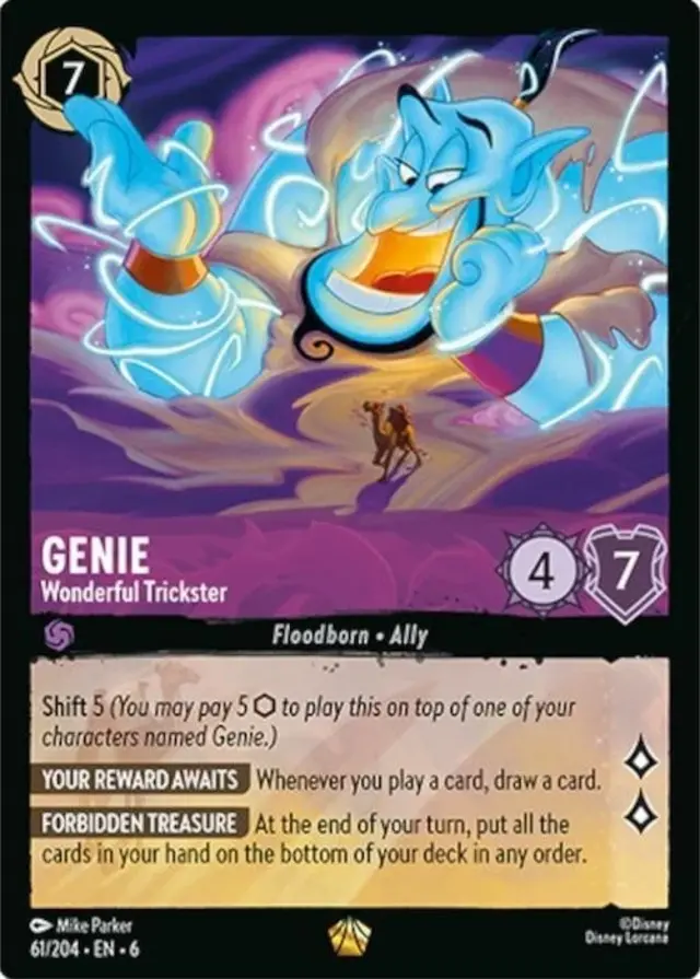 Disney Lorcana: Azurite Sea LEGENDARY Genie - Wonderful Trickster #61/204