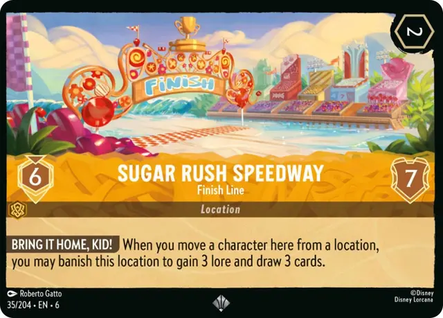 Disney Lorcana: Azurite Sea SUPER RARE Sugar Rush Speedway - Finish Line #35/204