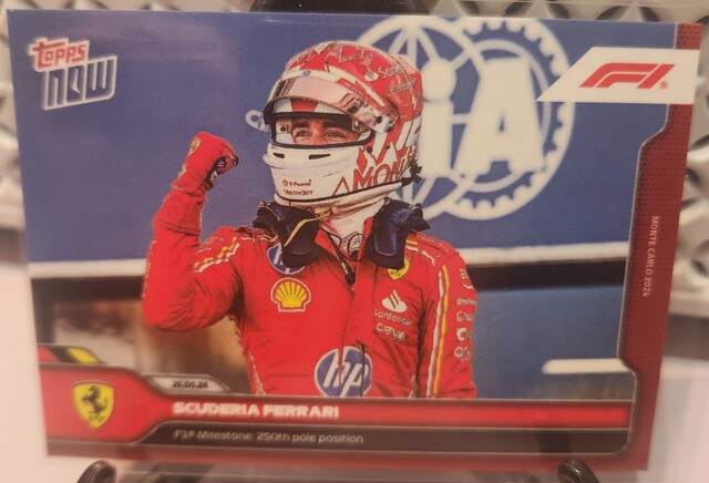 Topps Now 2024 Charles Leclerc Ferrari 250th Pole Position - Monaco GP