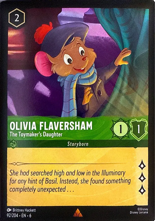 Disney Lorcana: Azurite Sea RARE Olivia Flaversham - The Toymaker's Daughter #92/204