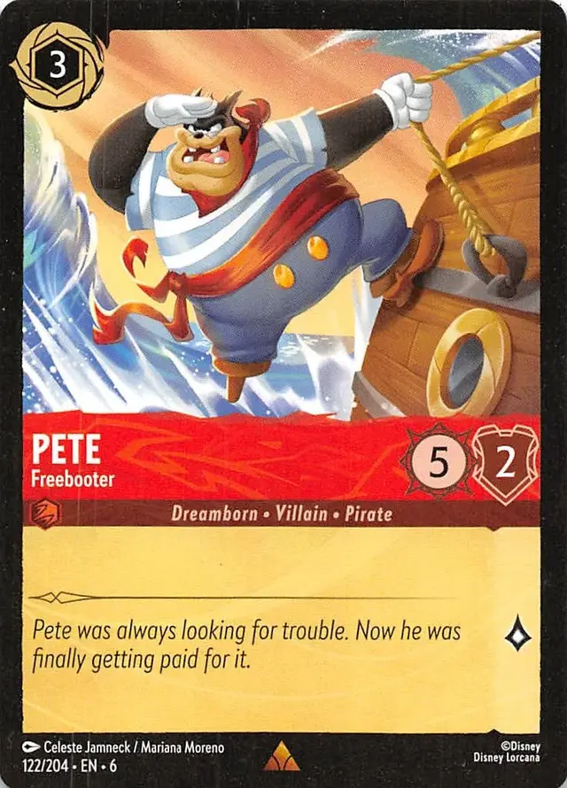 Disney Lorcana: Azurite Sea RARE Pete - Freebooter #122/204