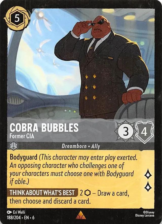 Disney Lorcana: Azurite Sea RARE Cobra Bubbles - Former CIA #188/204