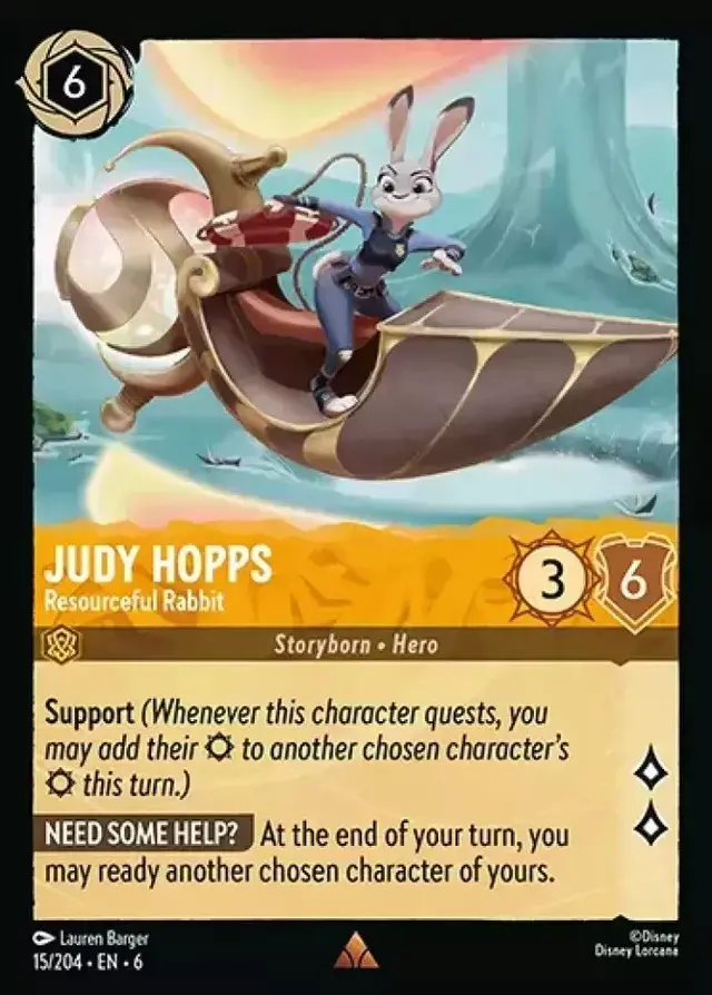 Disney Lorcana: Azurite Sea RARE Judy Hopps - Resourceful Rabbit #15/204
