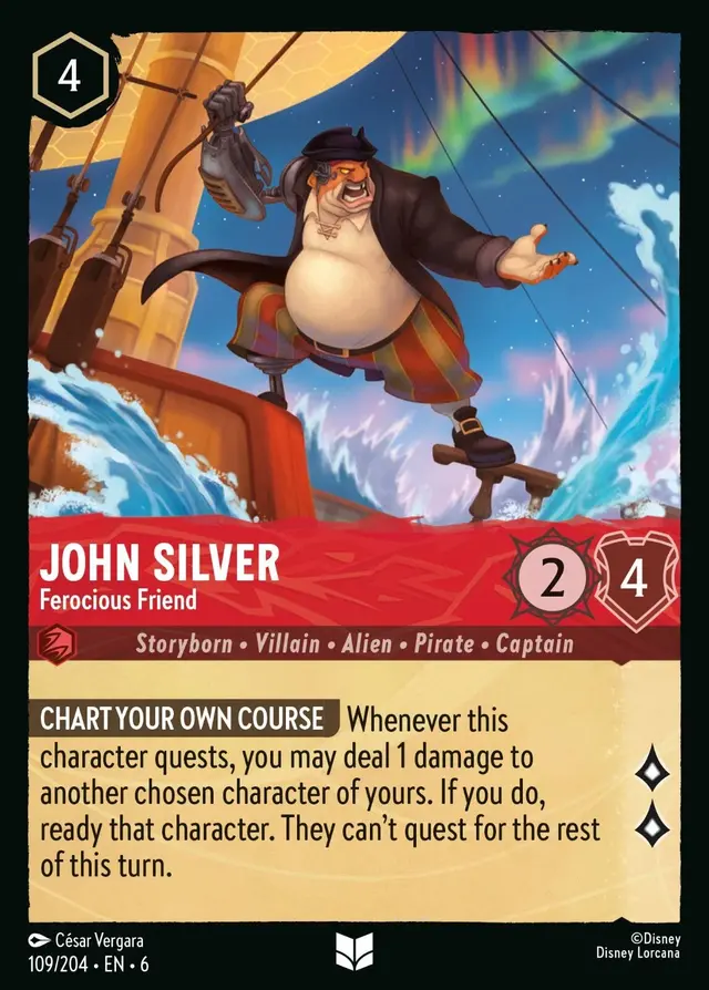 Disney Lorcana: Azurite Sea UNCOMMON John Silver - Ferocious Friend #109/204